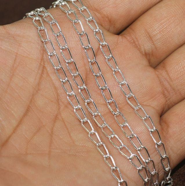 100 GM, 7x3mm Metal Chain - Silver / Iron
