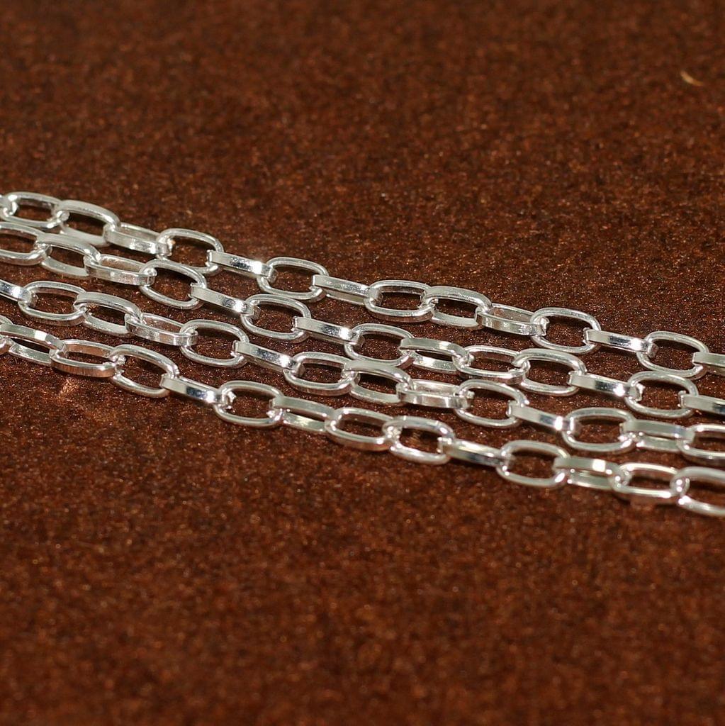 100 Gm 8x5mm Metal Chain - Silver / Iron