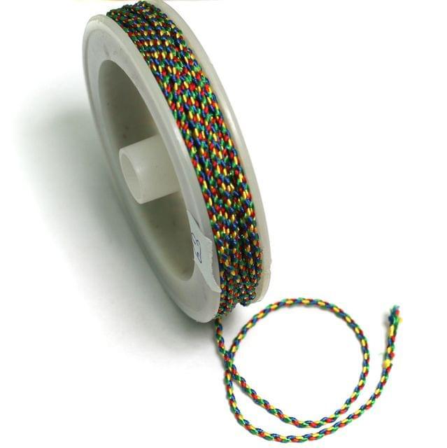 10 Mtrs, 1mm Colored Thread Spool - MultiColor / Thread / 1mm