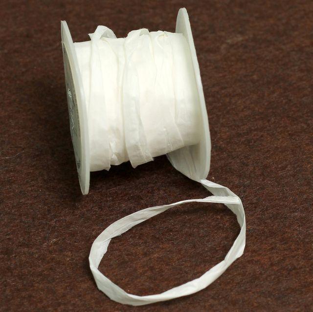 10Mtr, 6mm Paper Raffia Threads - White
