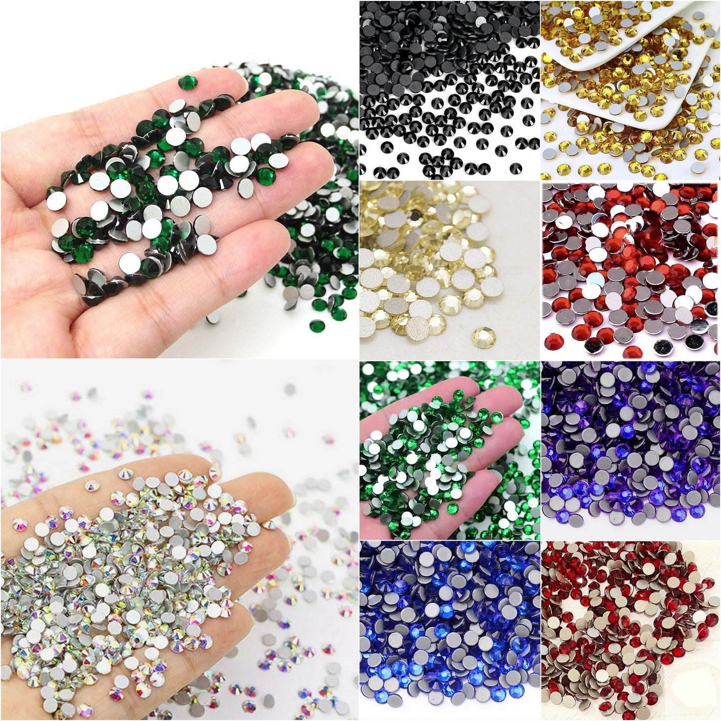 6mm Flat Half Round Acrylic Stones Assorted For Jewellery Making & Decorating, 10 Colours - MultiColor / Acrylic / Round