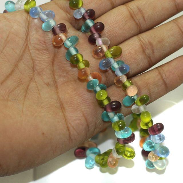 2 Strings Fire Polish Oval Glass Beads Multicolor 10x6mm - MultiColor / Glass / Oval