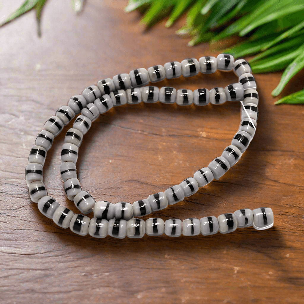 5 Strings Glass Tyre Beads Double Color 6x8mm - MultiColor / Glass / Tyre