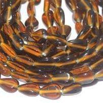 5 Strings Glass Drop Beads Topaz 12x8 mm - Topaz / Glass / Drop