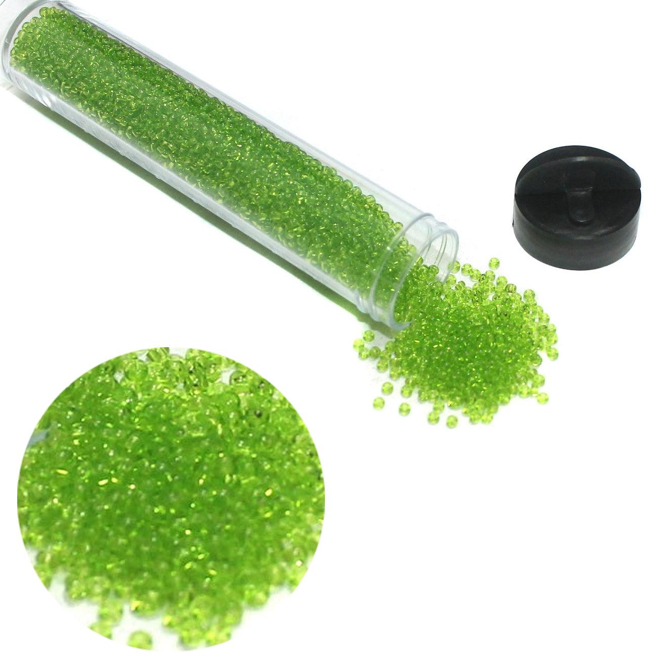 Preciosa Seed Beads Trans Parrot Green 11`0, 3900 Pcs - Glass / 11`0 / Trans