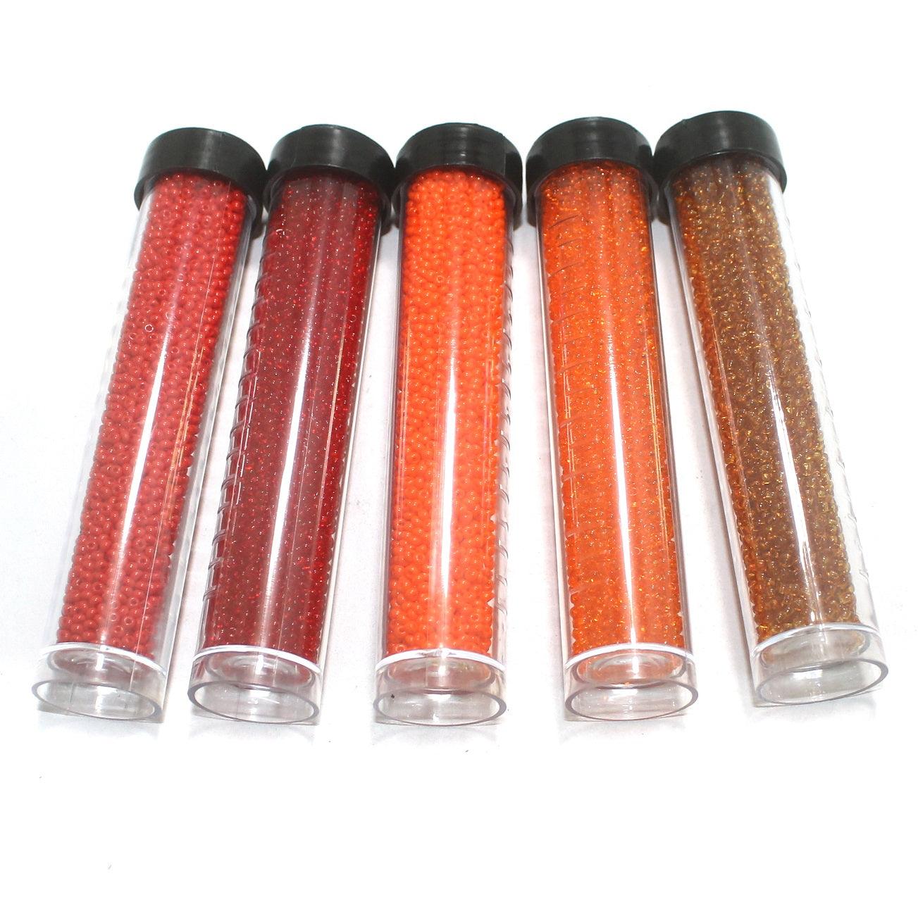 5 Colors Preciosa Seed Beads Combo Orange - Glass / Opaque / 11`0