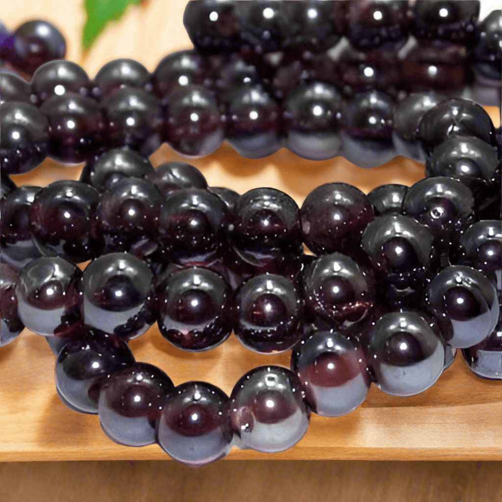 1 string Glass Round Beads Purple 8mm - Purple / Glass / Round