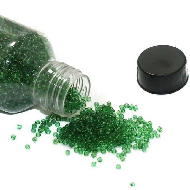 Glass Trans Seed Beads Green 11/0 - Green / Glass / 150 Gm