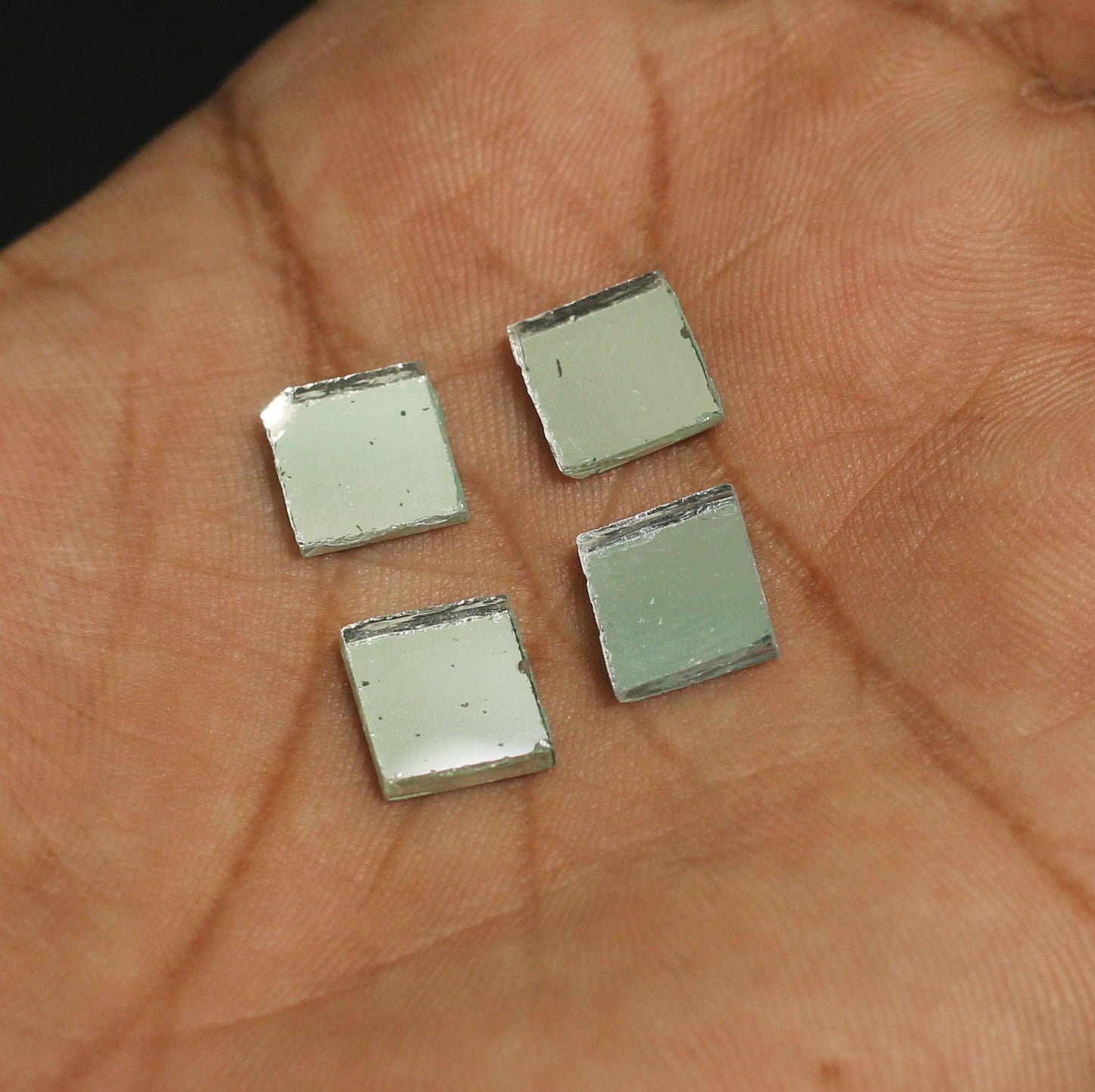 10x10 MM Silk Thread Jewellery Making Glass Square - Glass / Square