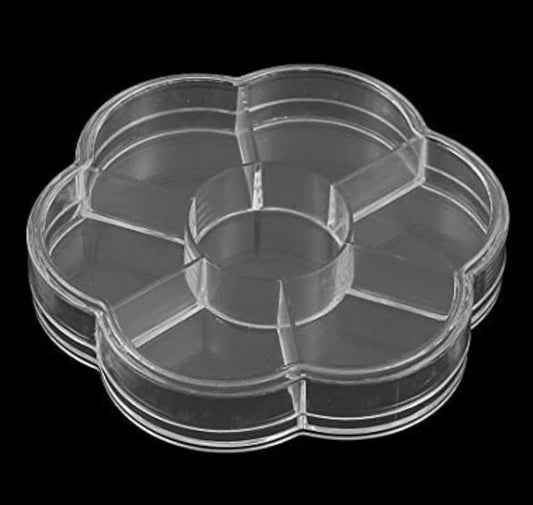 7 Cavity Flower Beads Storage Box 4x0.75 Inch