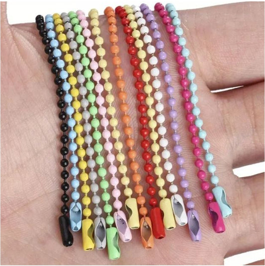 100 Pcs 4.5inch, 2mm Colored Tag Chains Opaqu