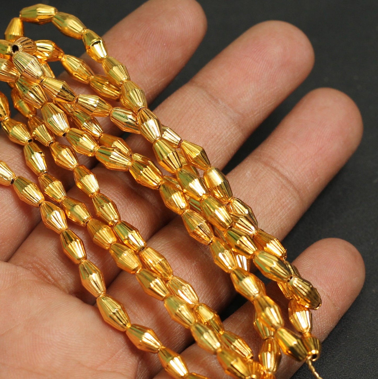 5mm Brass Pabdi Gold Beads - Golden / 5mm / 1 String