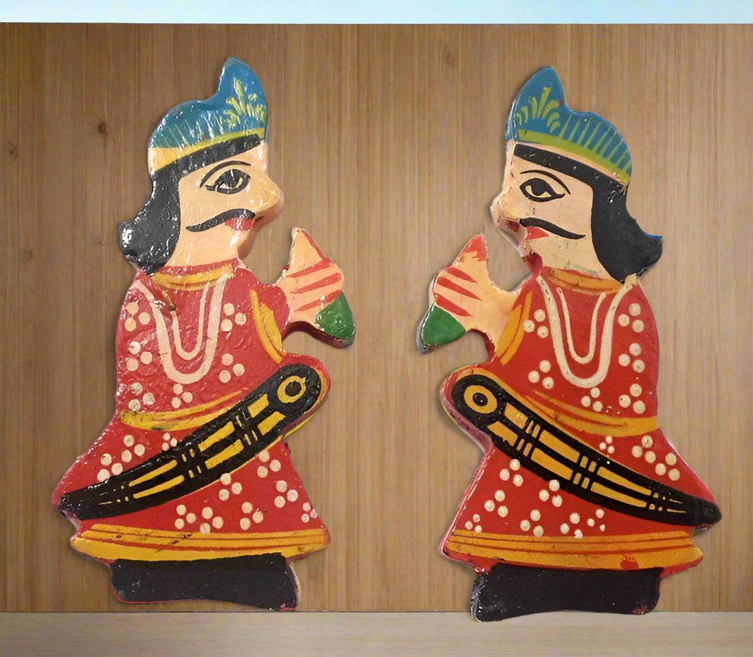 Wooden Colored Big Raja Beads Red - MultiColor / Figures / 10 Pcs