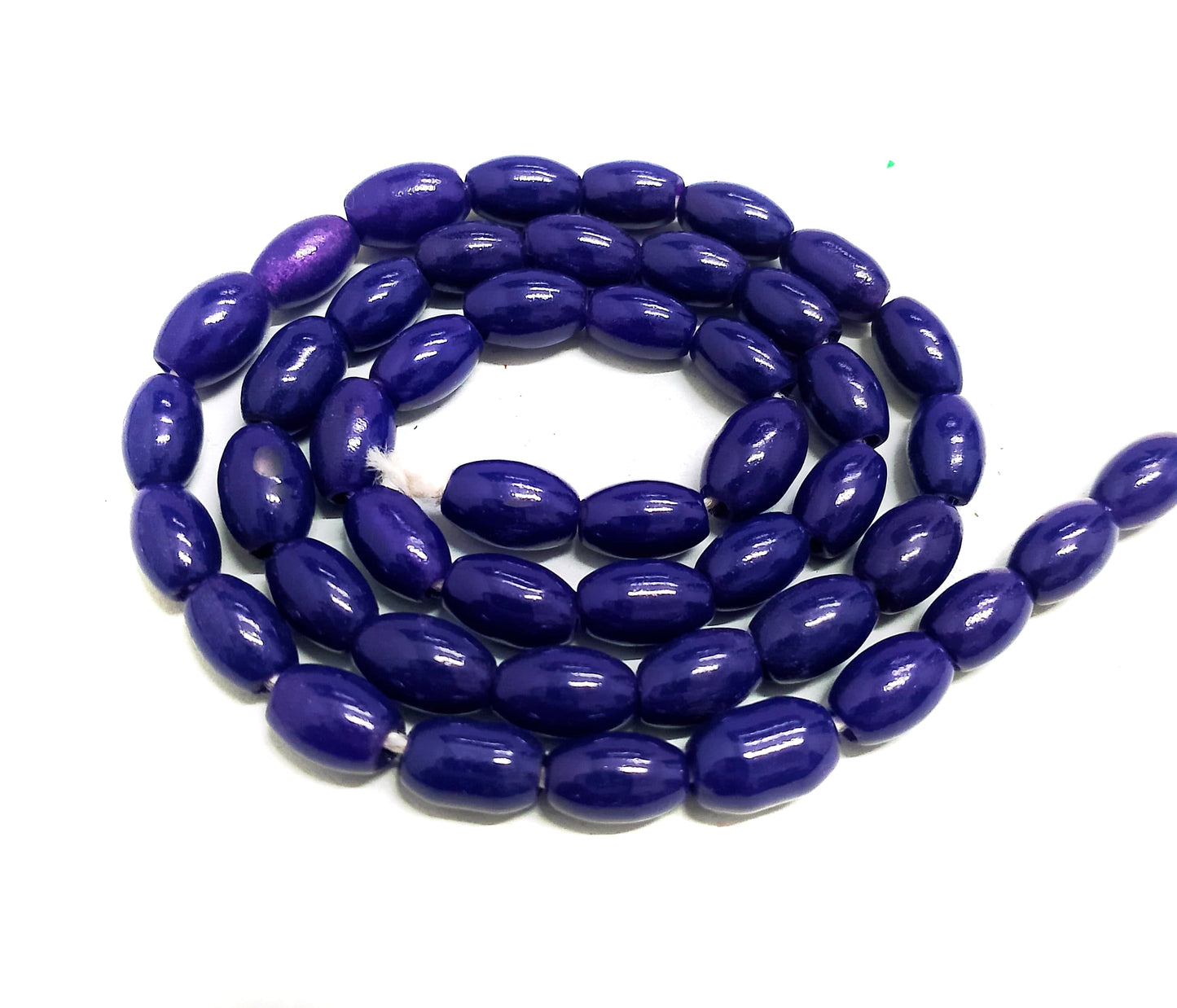 Jaipuri Beads Oval 1 String 8x6mm - Blue / Glass / Oval