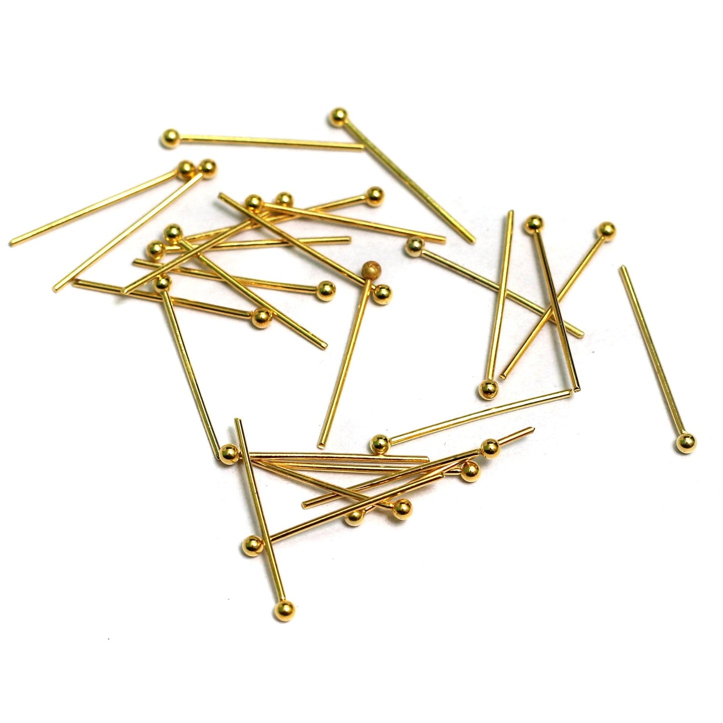 1 Inch Brass Ball Pins - Golden / Brass