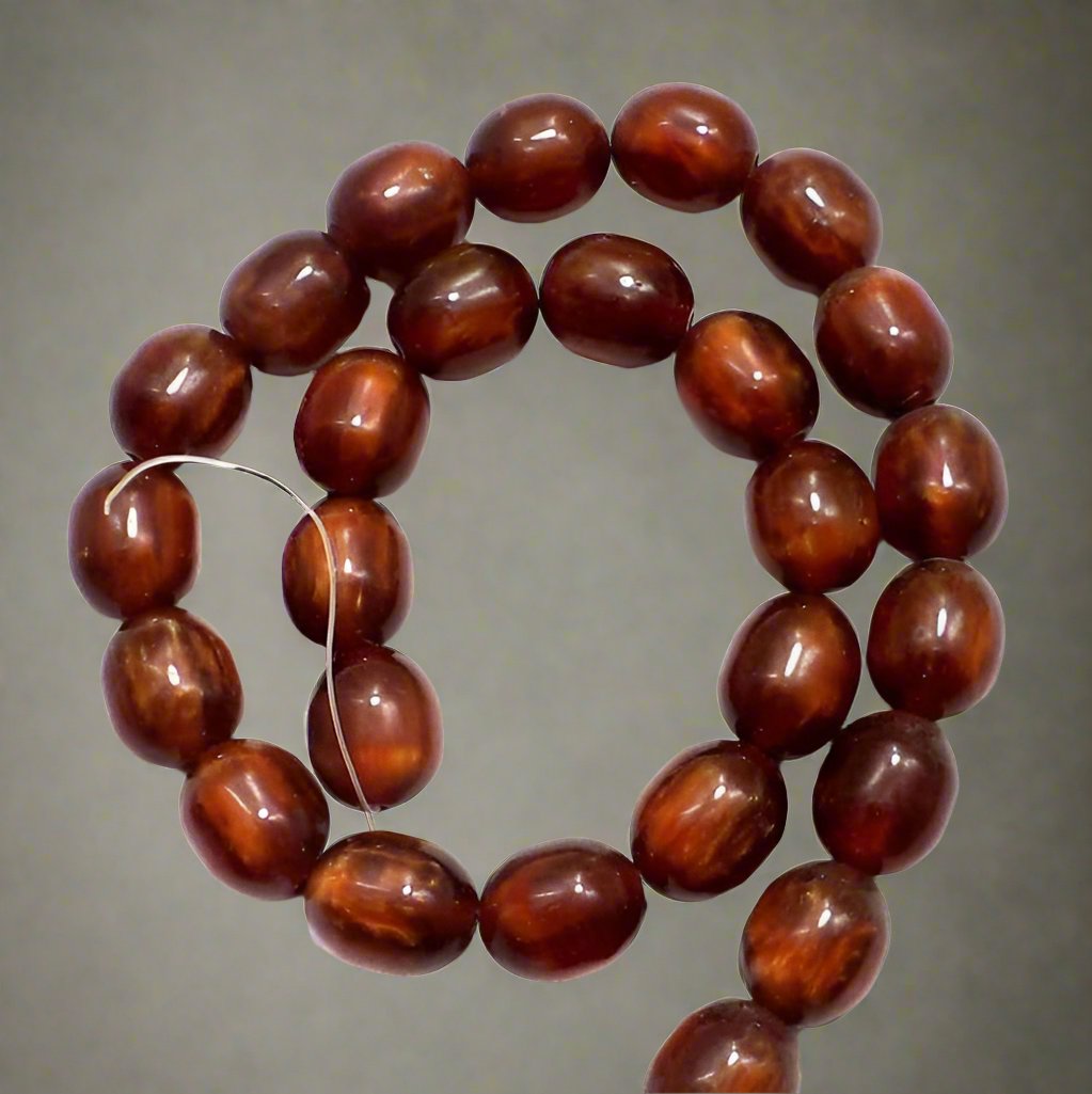 35 Acrylic Beads Enamel finish 15x10 mm - Brown / Acrylic / Assorted