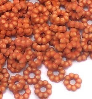 100 Gms Acrylic Chakri Beads 6mm - Orange / Acrylic / Chakri