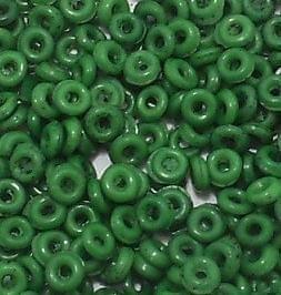 100 Gms Acrylic Donut Beads 4mm - Green / Acrylic / Donut