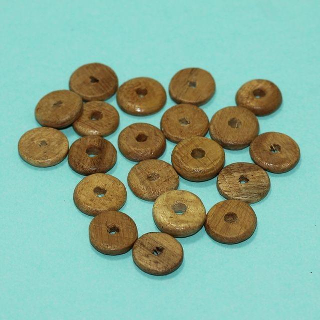 100 Pcs,4x15mm Disc Wooden Beads Natural - Brown / Wood / Disc
