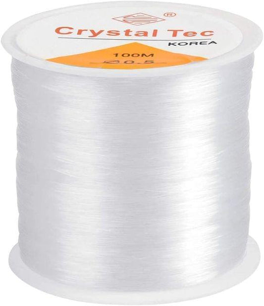 100 Mtrs Elastic Cord Spool - White / 0.5mm / 1 Pc