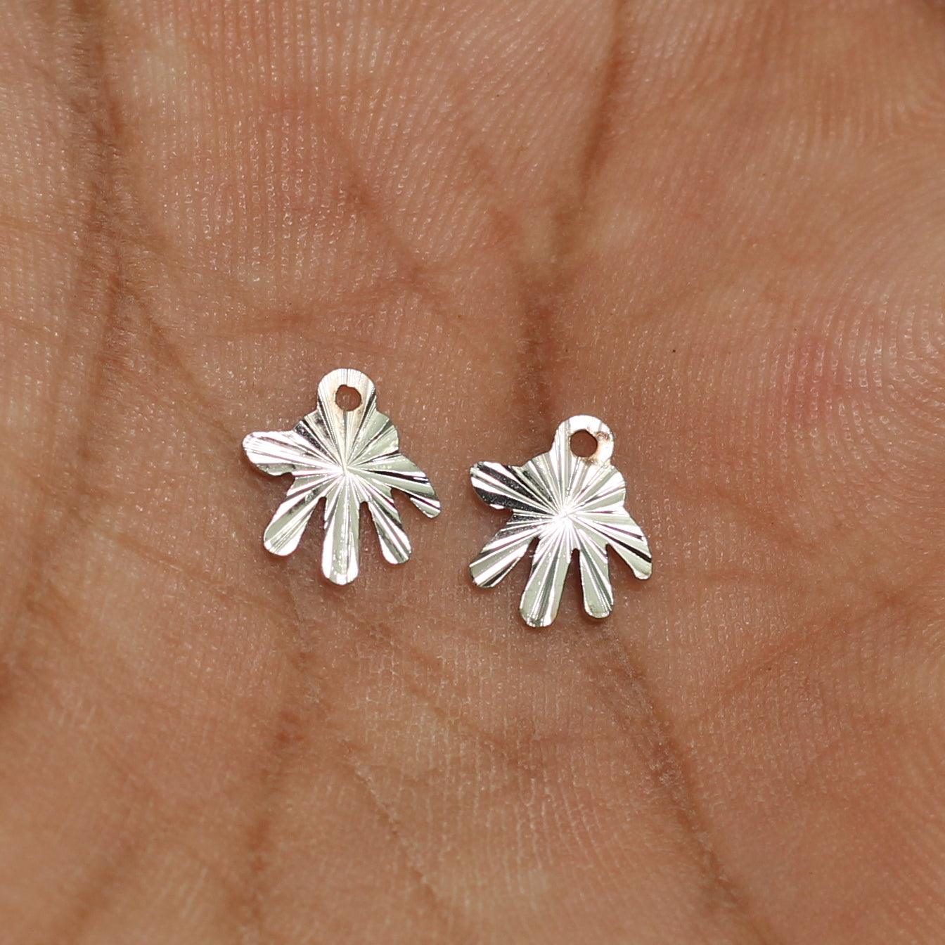 9x8mm Brass Hand Charms - Golden / Brass / 10 Pcs [ Rs 7.5 / Piece ]