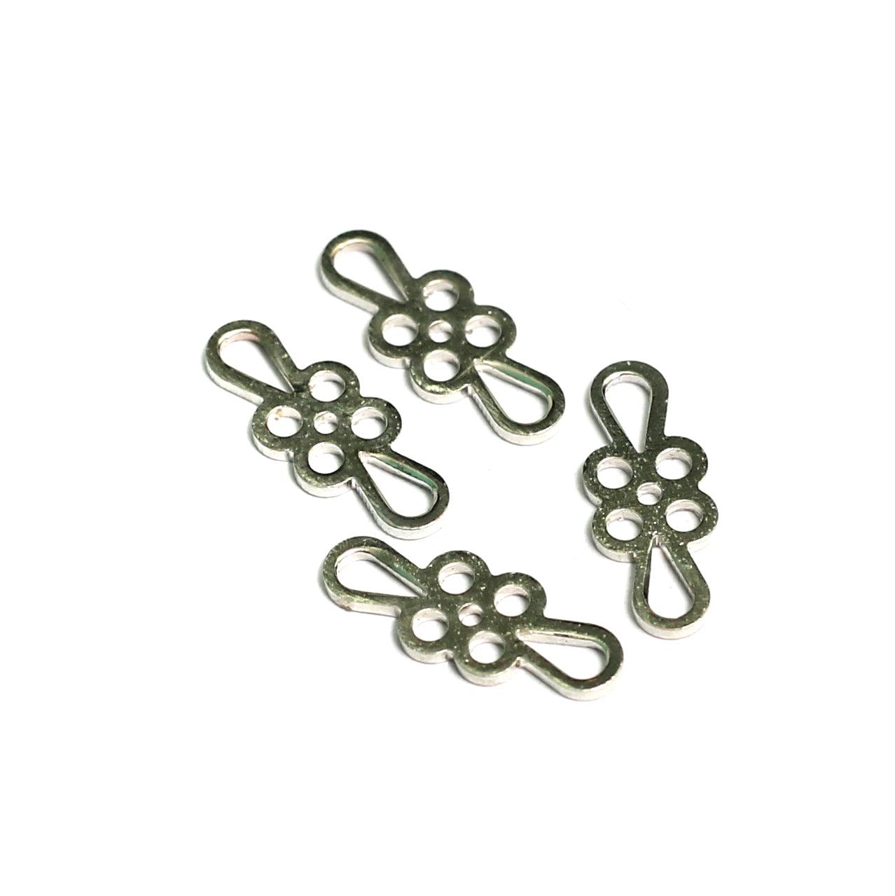 14x7mm Brass Charms - Silver / Brass / 10 Pcs [ Rs 7.5 / Piece ]