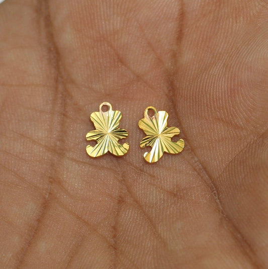9x7mm Brass Teddy Charms - Golden / Brass / 10 Pcs [ Rs 7.5 / Piece ]