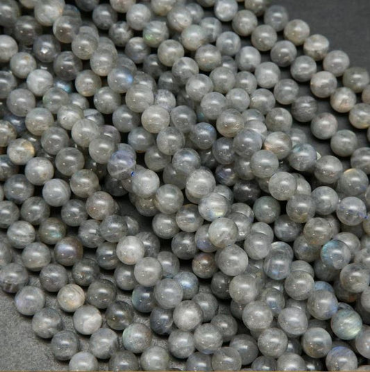 4mm Round Labradorite Stone Beads Grey - Grey / Round / 1 String