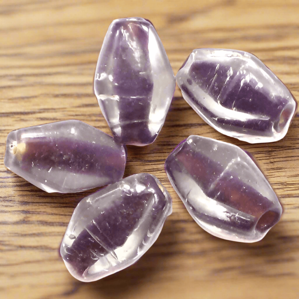 45+ Diamond Beads Inside Color 16x10mm - Purple / Glass / Diamond