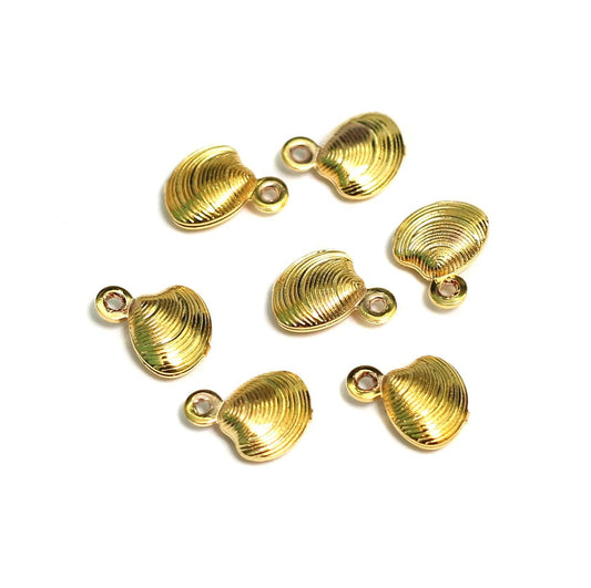 10x7mm Brass Seep Charms - Golden / Brass / 10 Pcs [ Rs 7.5 / Piece ]