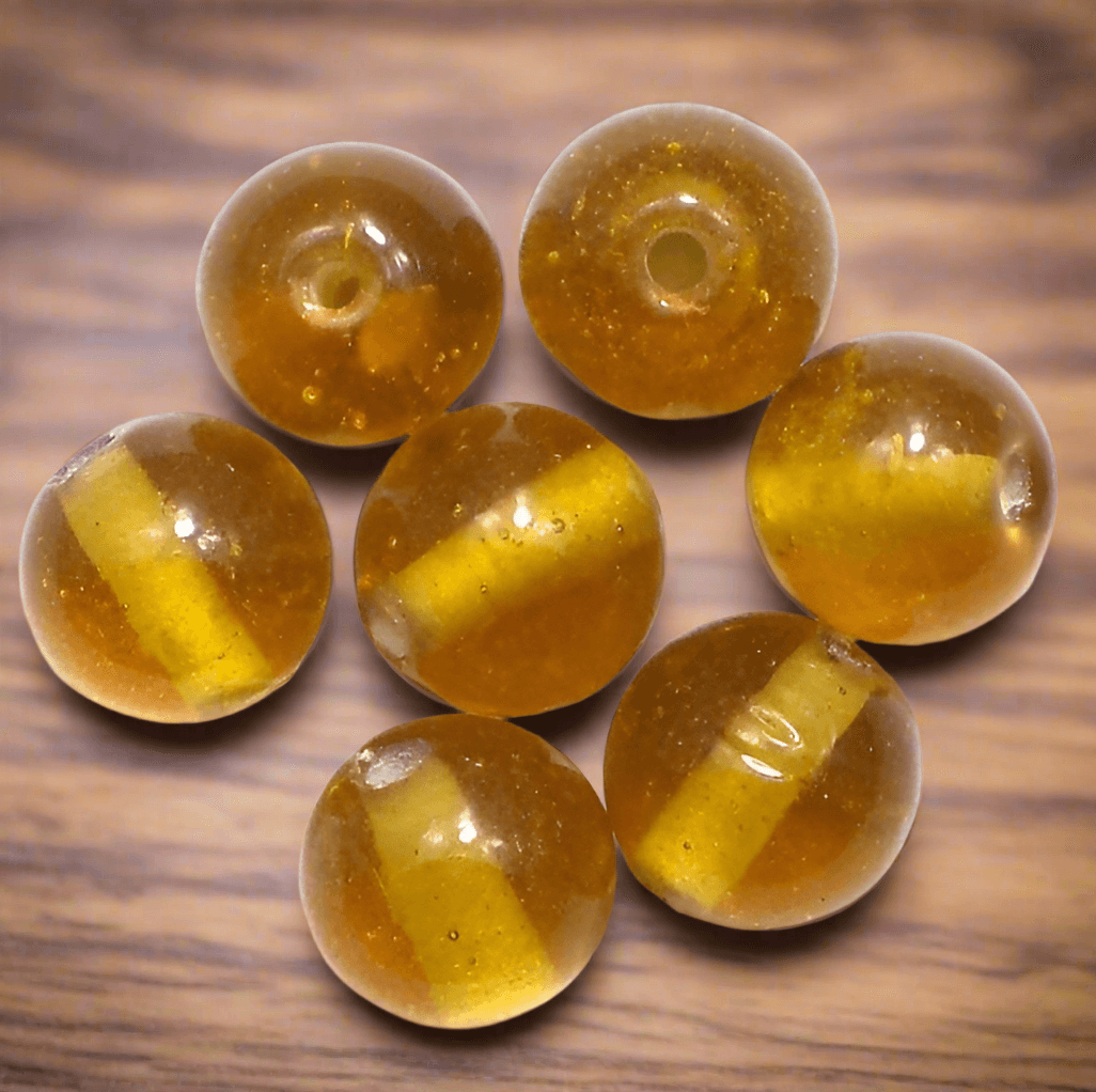 170+ Glass Round Beads Brown 12mm - Brown / Glass / Round