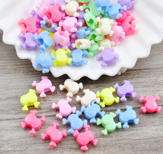 12x14mm Acrylic Assorted skull - MultiColor / Acrylic / 100 Gm