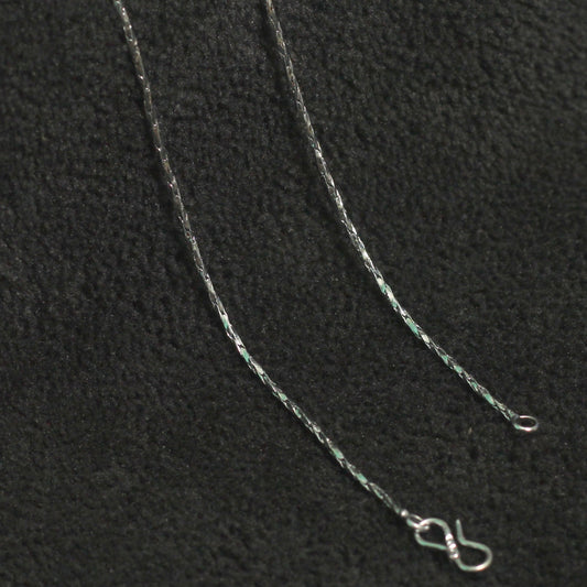 22 Inch, 12 Pcs, Chrome Plated Brass Silver Chain - Brass / 12 Pcs