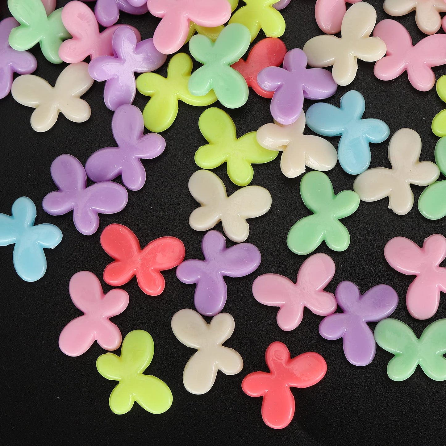 18x13mm Acrylic Multicolor Butterfly Beads - MultiColor / Butterfly / 100 Gm