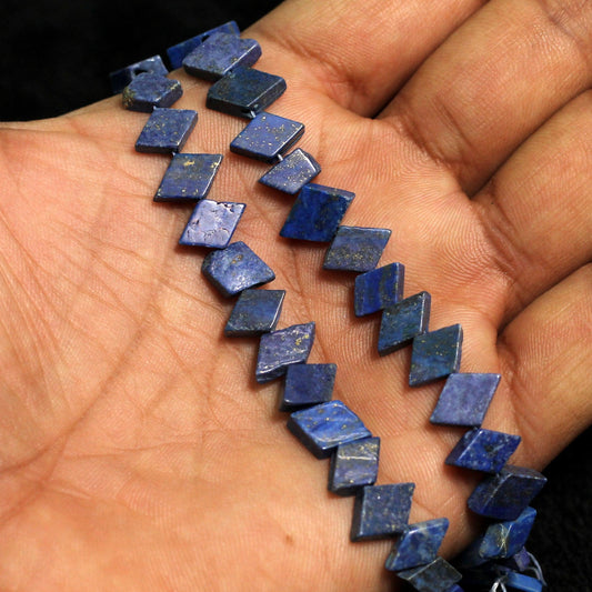 2 Strings Semiprecious Howlite Beads 12x7mm - Blue / Stone / Diamond