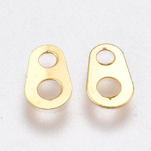 6x4mm Iron Chain Tabs Chain Extender Connectors Golden - Golden / 6mm / 100 Pcs