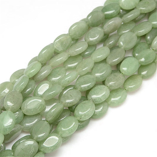 12x8mm Oval Aventurine Stone Beads Green - Green / Oval / 1 String