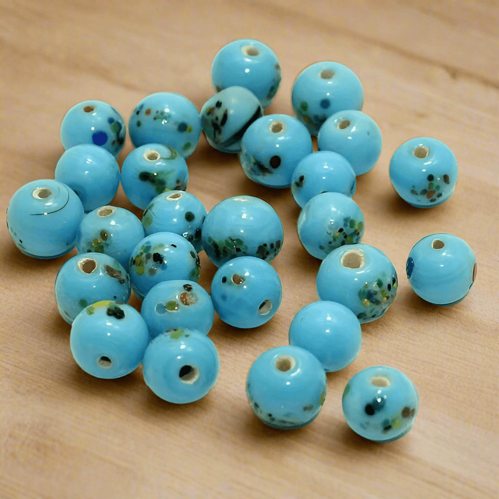 140+ Mosaic Round Beads Turquoise - Turquoise / Round / 10mm