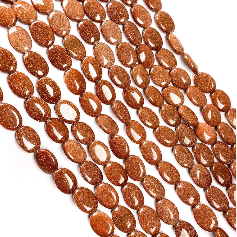 8x5mm Oval Gold Sand Stone Beads Brown - Brown / Oval / 1 String
