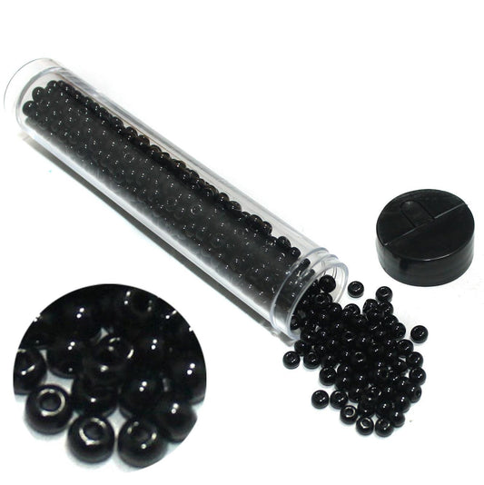 Preciosa Seed Beads Opaque Black 23980 - Glass / Opaque / Black