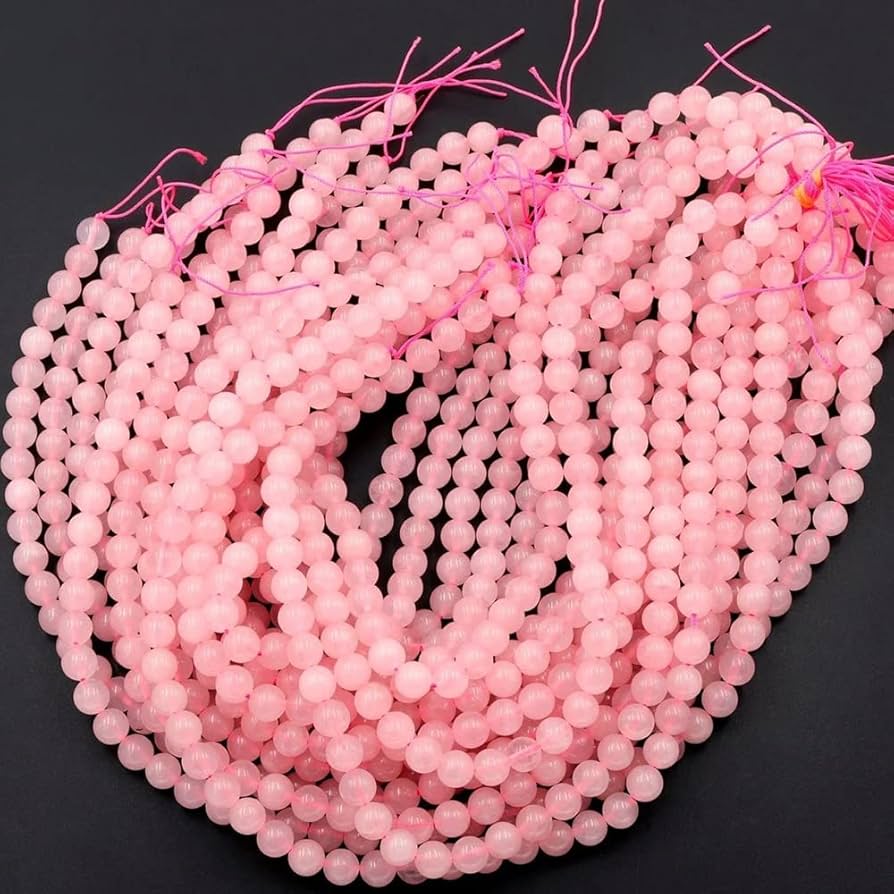6mm Round Rose Quartz Stone Beads Baby Pink - Baby Pink / Stone / 1 String