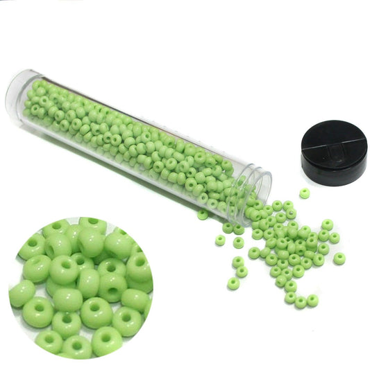 Preciosa Seed Beads Opaque Parrot Green 53410 - Glass / 6`0 / Opaque