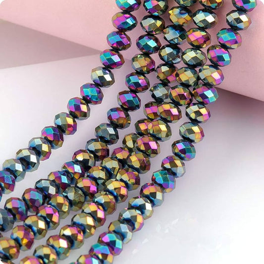 195+ Pcs, 2mm Crystal Rondelle Faceted Beads 1String - MultiColor / 2mm / Rondelle