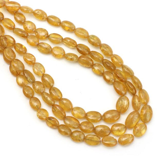 9x10-12x9mm Oval Jade Stone Beads Yellow - Yellow / Oval / 1 String