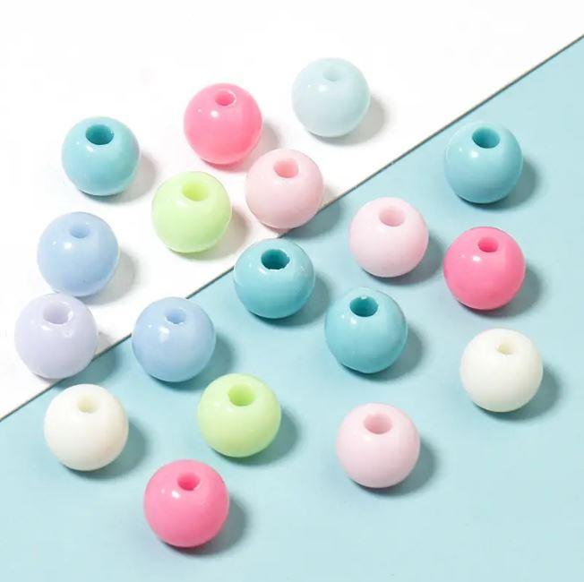 10mm, 100 gm Acrylic Multicolor Round Beads - MultiColor / Acrylic / Round