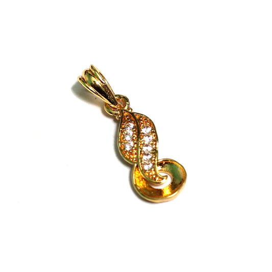 1 Pc, 20x8mm AD Charms Golden - Golden