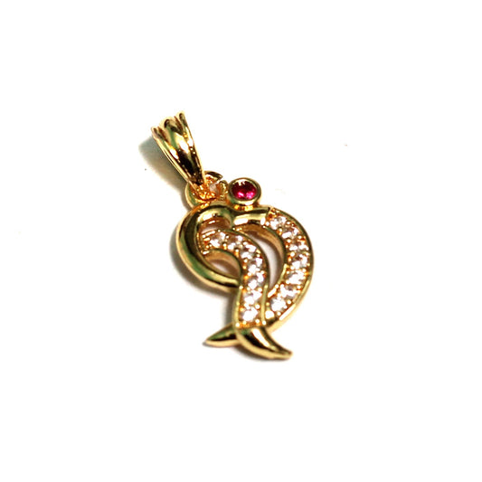 1 Pc, 20x10mm AD Charms Golden - Golden