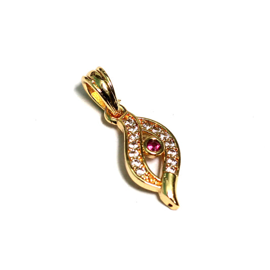 1 Pc, 20x8mm AD Charms Golden - Golden
