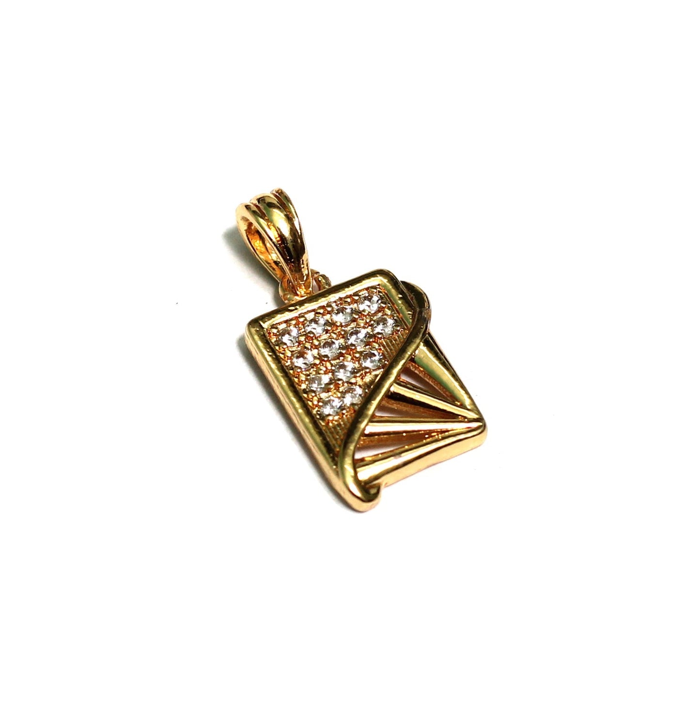 1 Pc, 18x12mm AD Charms Golden - Golden