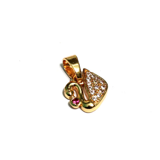 1 Pc, 12x14mm AD Charms Golden - Golden